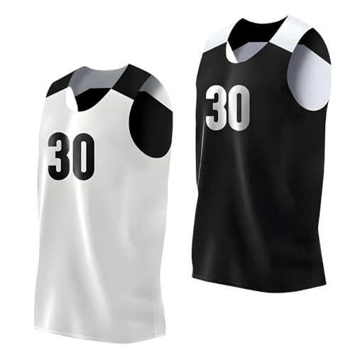 Pro90 Elite Men's Reversible Basketball Jersey with Number #30 | Individual Jersey for Games or...