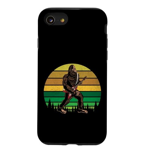 Retro Bigfoot Playing Electric Guitar Rock Sasquatch �X�}�z�P�[�X iPhone SE (2020) / 7 / 8 �p