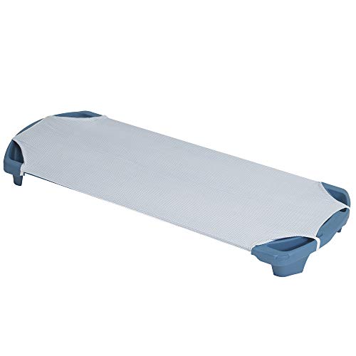 Image of Children's Factory Angels Rest Gingham Cot Sheet, Standard, AFB5700SG, Kids Daycare, Classroom or Preschool Poly /Cotton Fitted Naptime Sheet with Elastic Straps