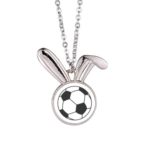 Collier lapin de football en argent avec pendentif sport pour enfant