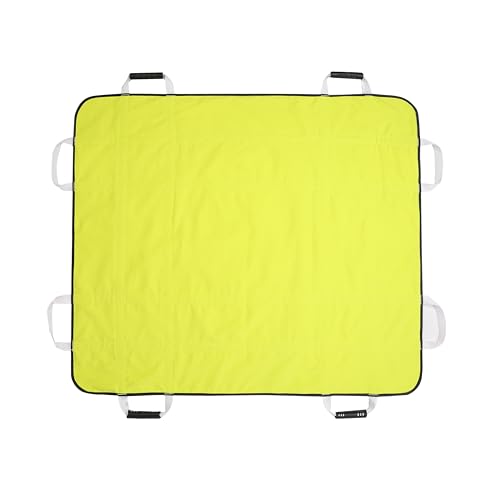 Draw Sheet with Handles, Washable Nylon & Soft Breathable Flannel Positioning Bed Pad Patient Transfer Sheet for Lifting, Turning & Sliding 48" x 40" (Multipurpose) (Green - 1 PC)