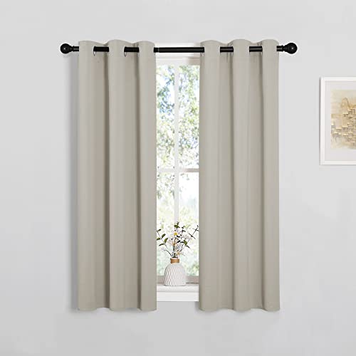 Image of NICETOWN Room Darkening Curtain Panels for Living Room, Thermal Insulated Grommet Room Darkening Draperies /Drapes for Window (Natural, 2 Panels, W29 x L45 -Inch)
