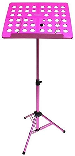 譜面台 軽量 楽譜スタンド バイオリンピアノギターのためのアルミ合金折り畳み式シートミュージック、キャリングバッグと三脚スタンドホルダー、 (Color, Black),Rose red
