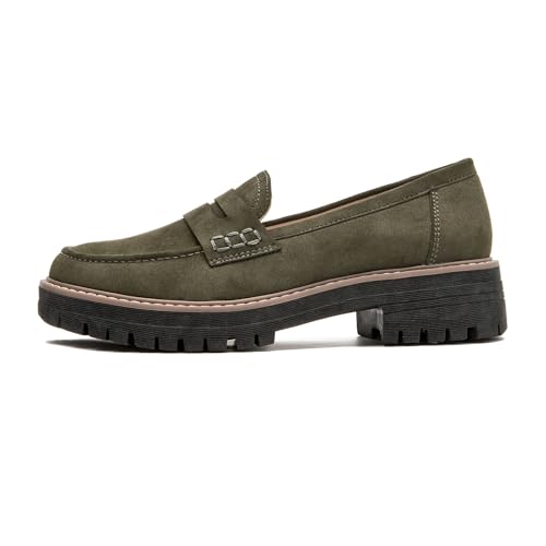 Image of Womens Loafers Shoes Platform Chunky Penny Loafer Lug Sole Comfortable Slip On Work Office Business Casual Dress Shoes, US Size 5-11.5