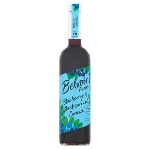 Belvoir Farm Blueberry & Blackcurrant Cordial Drink Syrup 500 ml | Bursting with Real Fruit Juice | Nothing Artificial | Makes 18 Glasses | Product of UK