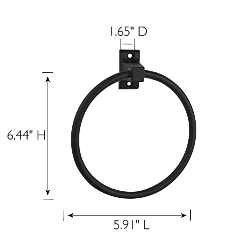 Image of Design House Millbridge Towel Ring in Matte Black