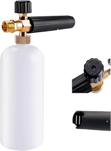 Schneeschaum Lanze schaumkanone Auto Wash Schaumlanze mit Verstellbarer Schaumstoff Düse, 1L Seifenspender Flasche und Faden Adapter für Hochdruckreiniger Kompatibel mit KRANZLE, Himore usw