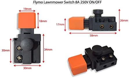 Lawnmower Switch 8A 250V On Off Compatible With Flymo 340 3400 COMPACT HOVERVAC HV2800 LAWNRAKE LRC MICRO Replacement Power Button Spare Part