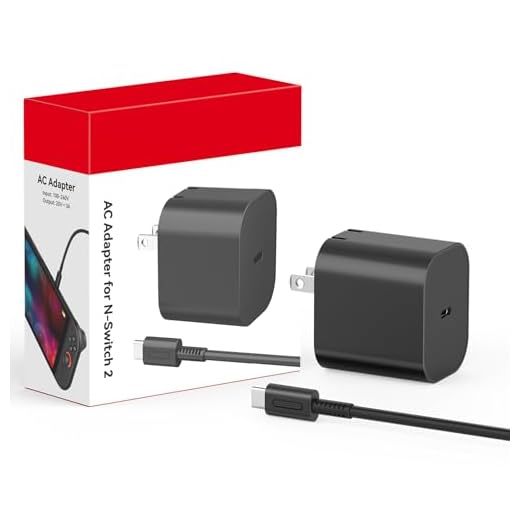 60W Charger for Nintendo Switch 2, 20V 3A AC Adapter with 5ft Cable