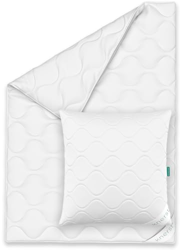 KNERST Bettdecke 135x200 - Bettdecke Set mit Kissen 80x80 - Decke Und Kissen Set - allergikergeeignet, pflegeleicht & atmungsaktiv - Bettdecke Und Kissen - Bettenset 135x200 2teilig - Made in Europe