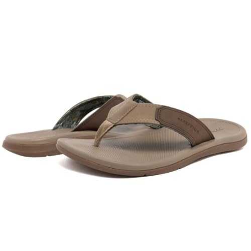 Image of Nautica Men's Flip Flop Shower Sandals Slides - Comfortable Waterproof Beach Footwear Slip-On Thong (Medium /Wide Width)