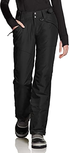 TSLA Women's Winter Snow Pants, Waterproof Insulated Ski Pants, Ripstop Snowboard Bottoms, Basic Snow Pants Black, Medium — view 2
