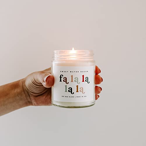 Sweet Water Decor Fa La La La Soy Candle | Steamy Milk, Cool Peppermint, And Creamy Cappuccino Scented Candles For Home | 9Oz Clear Jar, 40+ Hour Burn Time, Made In The Usa #TOP5