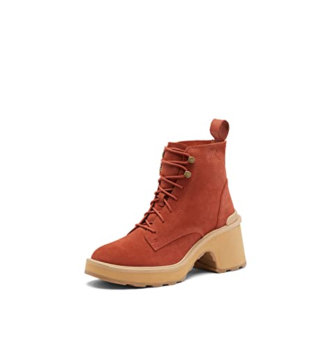 Sorel Women's Hi-Line Heel Lace Boot - Warp Red, Tawny Buff - Size 9