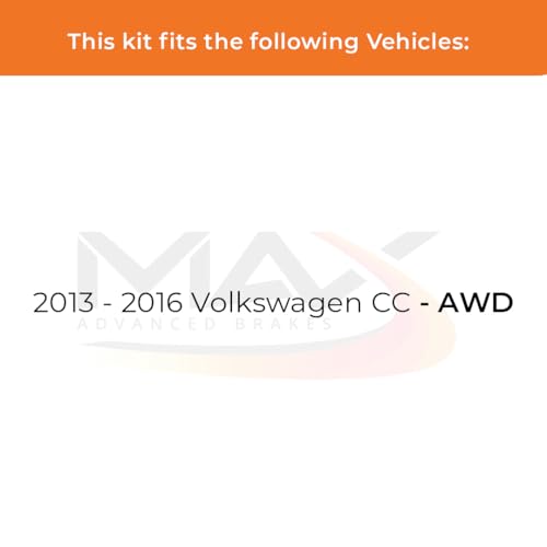 Image of Max Advanced Brakes Front & Rear Brake Kit Compatible With 2013 2014 2015 2016 VW CC AWD Replacement Premium OE Disc Brake Rotors and Ceramic Brake Pads