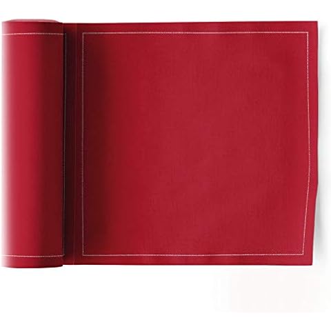 MY DRAP Cotton Luncheon Napkins, Washable and Reusable (25 Napkins, Lipstick Red) Cover