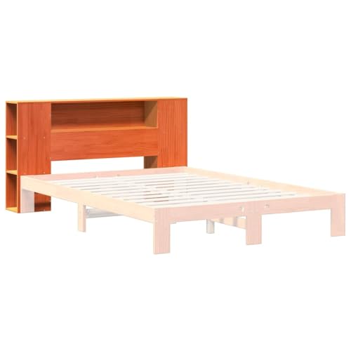 Cabecero con almacenamiento de madera de pino marrón para camas de 150 cm 8