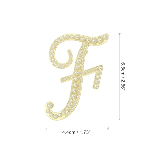 Image of PATIKIL Letter Brooch Pins, Pearl Initial Alphabet Letter Lapel Badges Pin for Women Men Girl Wife Suits Clothes Dress Bouquet Coat Hat Bag Craft Party