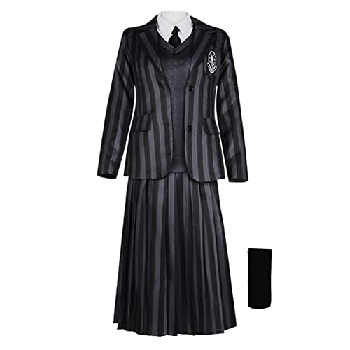 Ocobetom Disfraz Miércoles Addams para Niña | Uniforme Miercoles Addams | Vestido Miércoles Addams para Cosplay Cover