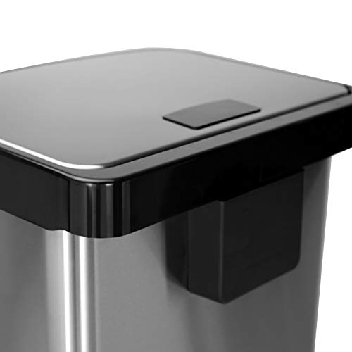 Caneca de basura rectangular de acero inoxidable 14.5 gal miniatura 6