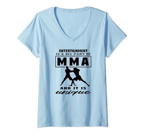 Le divertissement est une grande partie du MMA - Combattant MMA drôle T-Shirt avec Col en V