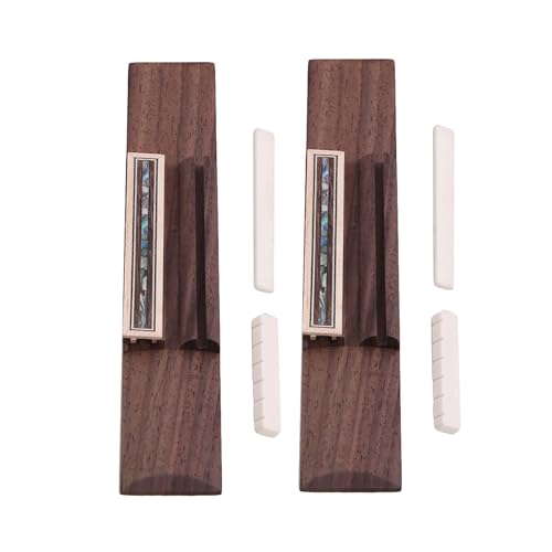 BQLZR Wood 6 String Classical Guitar Bridge 0.47inch with White Saddle & Nut Pack of 6