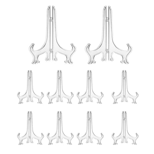 Acrylic 10 Caballetes De Plástico Transparente,7 Pulgadas,Expositores De Platos,Soporte Para Libros,Soporte Para Platos De Exposición,Placa Soportes Para Imágenes De Casa,Boda,Decoración