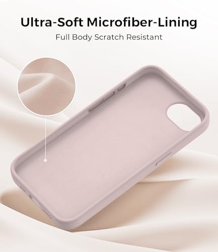 Image of DIZORO Compatible with iPhone 17e / iPhone 16e Case 6.1 inch Liquid Silicone 3 Layers Full Covered Soft Gel Rubber Phone Case,Shockproof Protective Cover with Anti-Scratch Microfiber Lining-Sand Pink