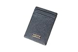 MASACCIO Cowhide Leather Commuter Pass Case, Cross Grain Navy Blue