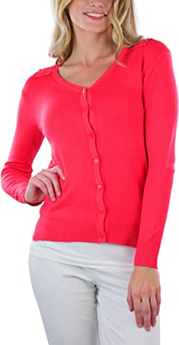 Image of ToBeInStyle Women's Long Sleeve Button Down V-Neck Cardigan