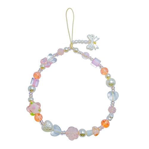 Leyice Phone Charms Strap for Women and Girls Beaded Phone Chain Fashion Exquisite Phone Wrist Strap (bow)