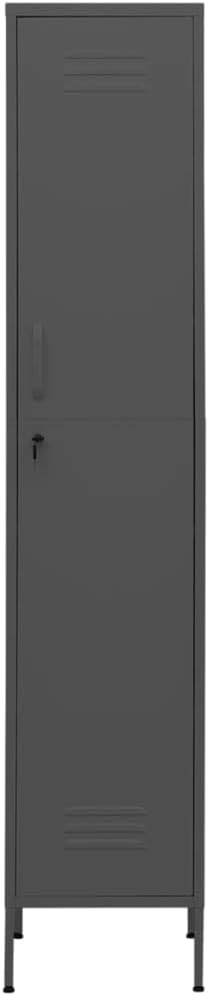 Modern Metal Storage Cabinet with Lock, Home Office Locker Storage Cabinet Organizing for Employees, School,Gym, 13.8"x18.1"x70.9", Anthracite,-125