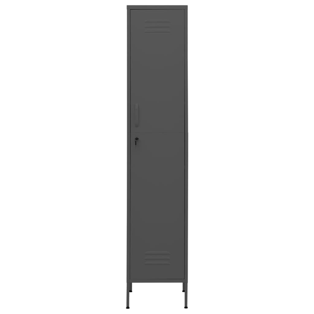 Taquilla de acero antracita 35 x 46 x 180 cm