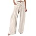Women's Wide Leg Casual Long Pants High Elastic Waisted in The Back Trousers Business Offices Straight Pants（2-Beige,XX-Large）