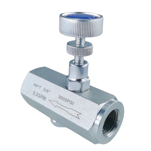 Hydraulic flow control valve 3/8" NPT 5GPM 3000PSI needle valve