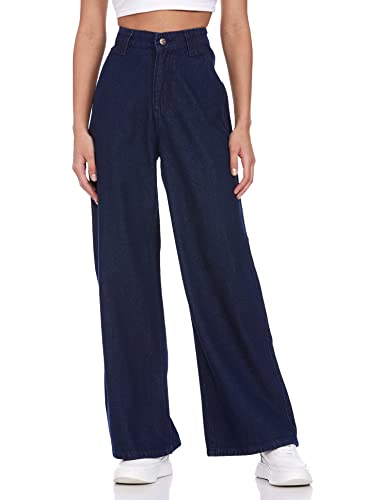 Image of AKA CHIC Women Wide Leg High Rise Cotton Non Stretchable Jeans