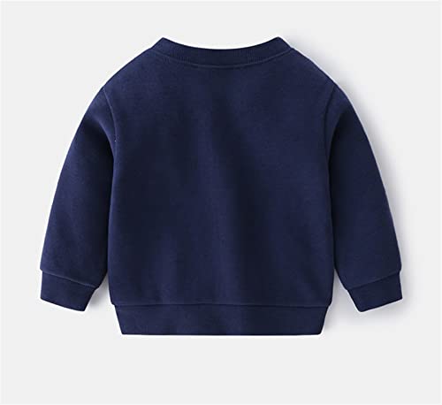 Toddler Cartoon Jacket Children Toddler Kids Infant Baby Boys Girls Long Sleeve Cartoon Embroidery (Navy, 5-6 Years)2