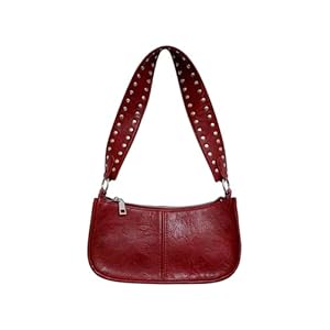 SweatyRocks Women’s PU Leather Studded Zipper Shoulder Bag Top Handle Casual Crossbody Bag