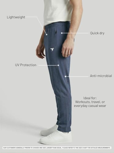 Image of TECHNOSPORT Men's Melange Slim Fit Techno Dry Trackpants Drawstring 2-Pocket Polyester Joggers for Gym Running Workout UPF50+ Anti Odour