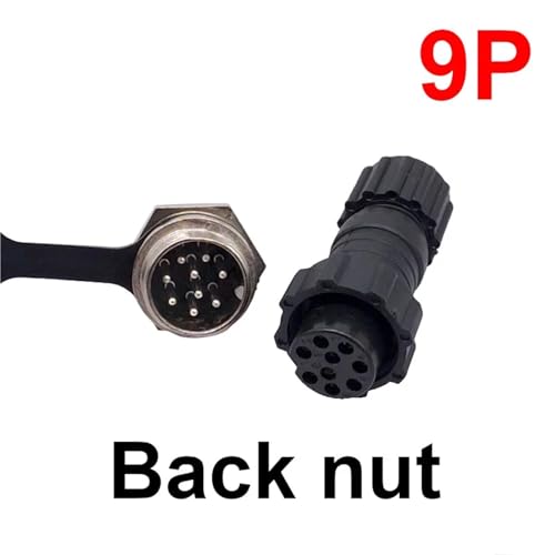 Zócalo conector GX16 de 9 pines con tuerca trasera para montaje en paneles M16 2