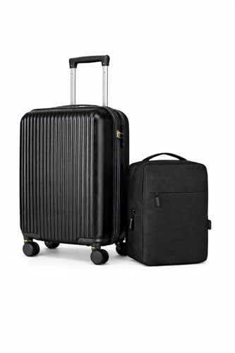 Kit Mala de Bordo 10 kg Abs 4 Rodas 360º Dermond Mônaco + Mochila Executiva para Notebook Preta (Preto)