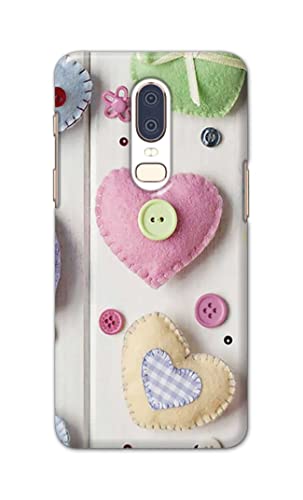 Image of PRINTFIDAA Heart Shape Hard Back Cover for OnePlus 6 Back Cover -(P6) KAT1010