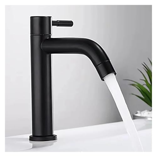 Robinet eau froide simple évier lavabo sur comptoir noir 304 - 5