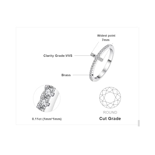 Image of JewelryPalace 14k White Yellow Rose Gold Plated 925 Sterling Silver Rings for Women, Cubic Zirconia Promise Rings for Her, Stackable Wedding Bands Rings for Women Infinity Forever Love Knot Ring