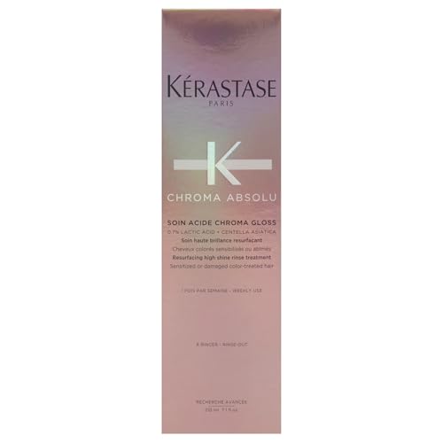 Kérastase Hochglanzpflege für strapaziertes oder geschädigtes coloriertes Haar, Soin Acide Chroma Gloss, Chroma Absolu, 210 ml (Packung mit 2)