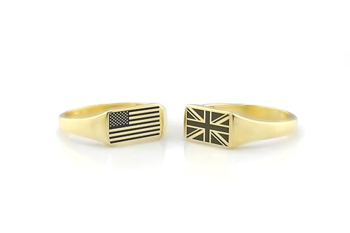 Bague personnalisée drapeau USA en or le cadeau mémorable unique