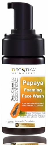 Image of Drontika Wild & Pure Papaya Deep Cleanse Face Wash | Gentle Exfoliation | Visibly Glowing Skin | 100% Botanical Extracts| Suitable for All Skin Types | 150ml. (Papaya)