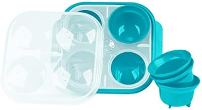 Decor Microwave Egg Poacher for 4 This Food Grade Poached Egg Maker Is Non Stick, Easy to Clean, Bpa-free Plastic Makes Perfect Poached Eggs with Steam, TEAL, 4 Egg Tray