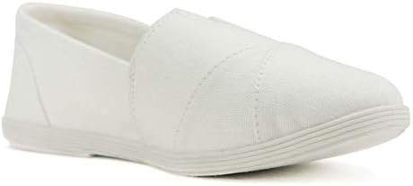 Soda OBJI ~ Women Fashion Flat Slip On Canvas Loafers Padded Gel Foam Insoles (White, Numeric_8_Point_5) - Image 2