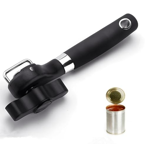 Foto von iheyfill Sicherheits dosenöffner,Edelstahl,ergonomisches rutschfestes Design mit glattem Rand,Schneidet ohne scharfe Kanten,Deckel kann wieder aufgelegt werden
